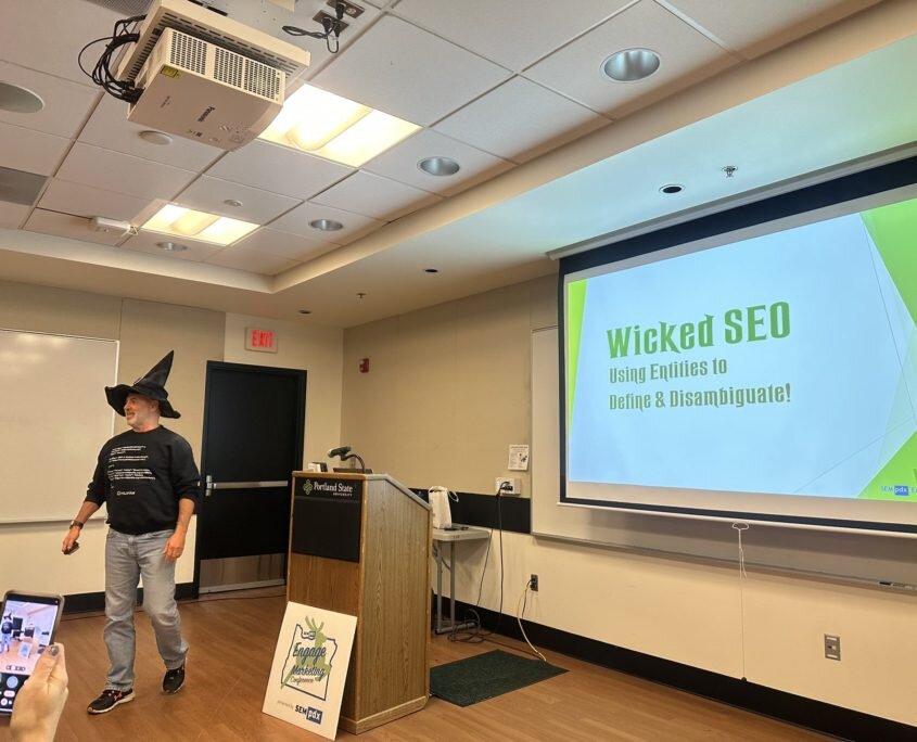 Grant Simmons presenting a custom slide deck